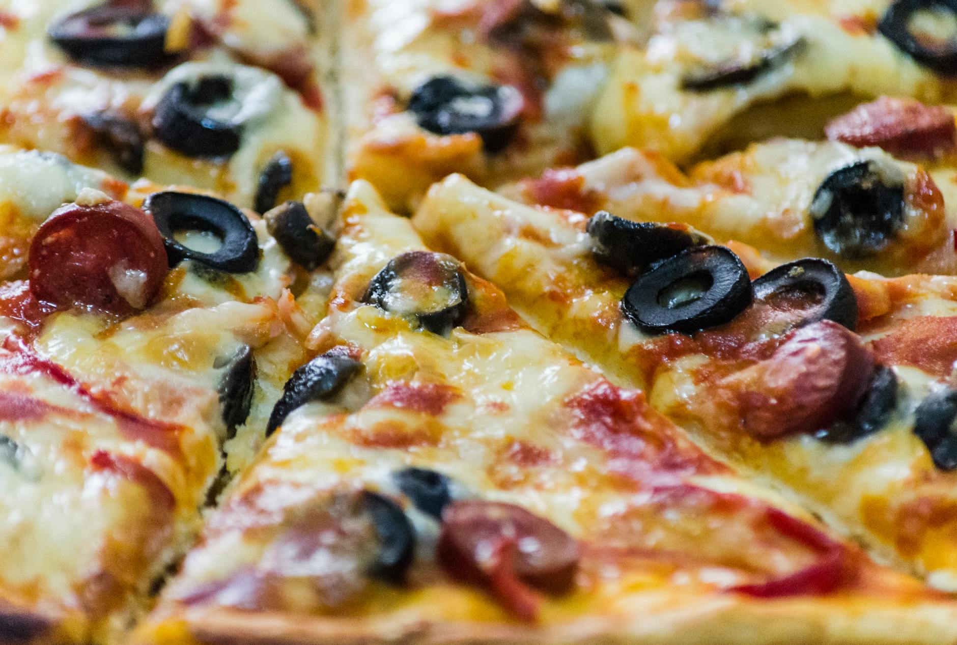 pizza with olives